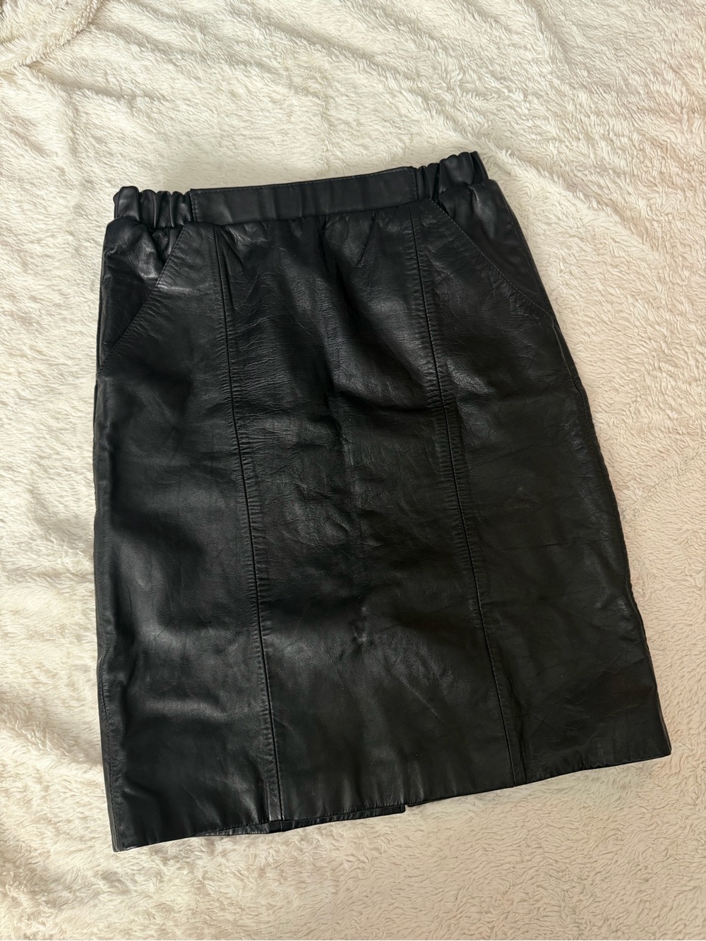 WILSON Vintage Black Leather Skirt